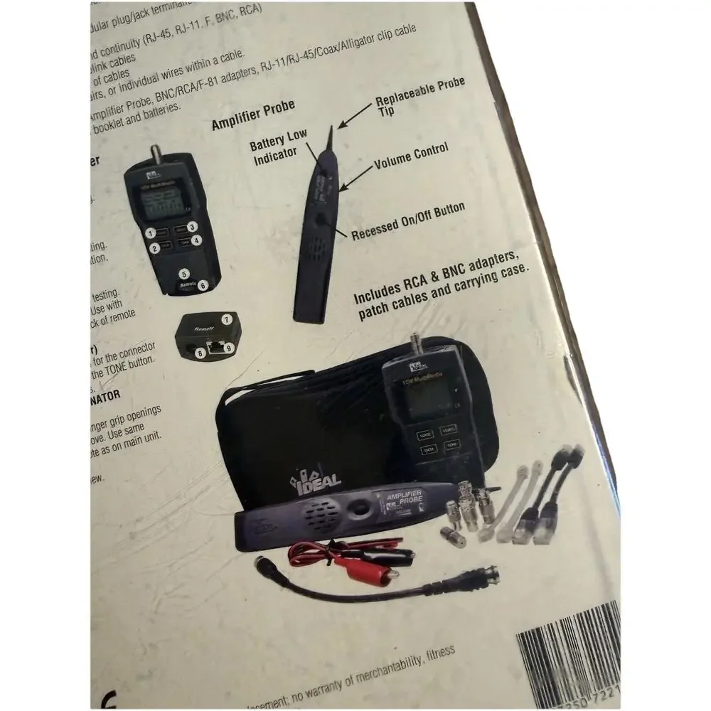 IDEAL Test-Tone-Trace VDV Kit 33-866 Cable Tester & Amplifier Probe Unused